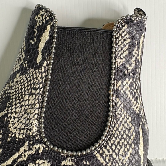 New Coach Bowery Bead Chain Leather Snakeskin G4368 Chelsea Ankle Boot 8 / 38.5 - Picture 5 of 16